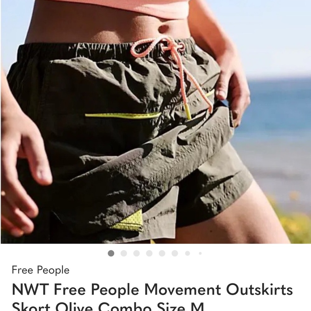 Free People Olive Skort with Neon Yellow Highlights outskirts skort